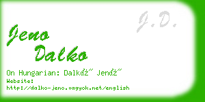 jeno dalko business card